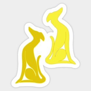 Greyhound Sitting Yellow Sticker